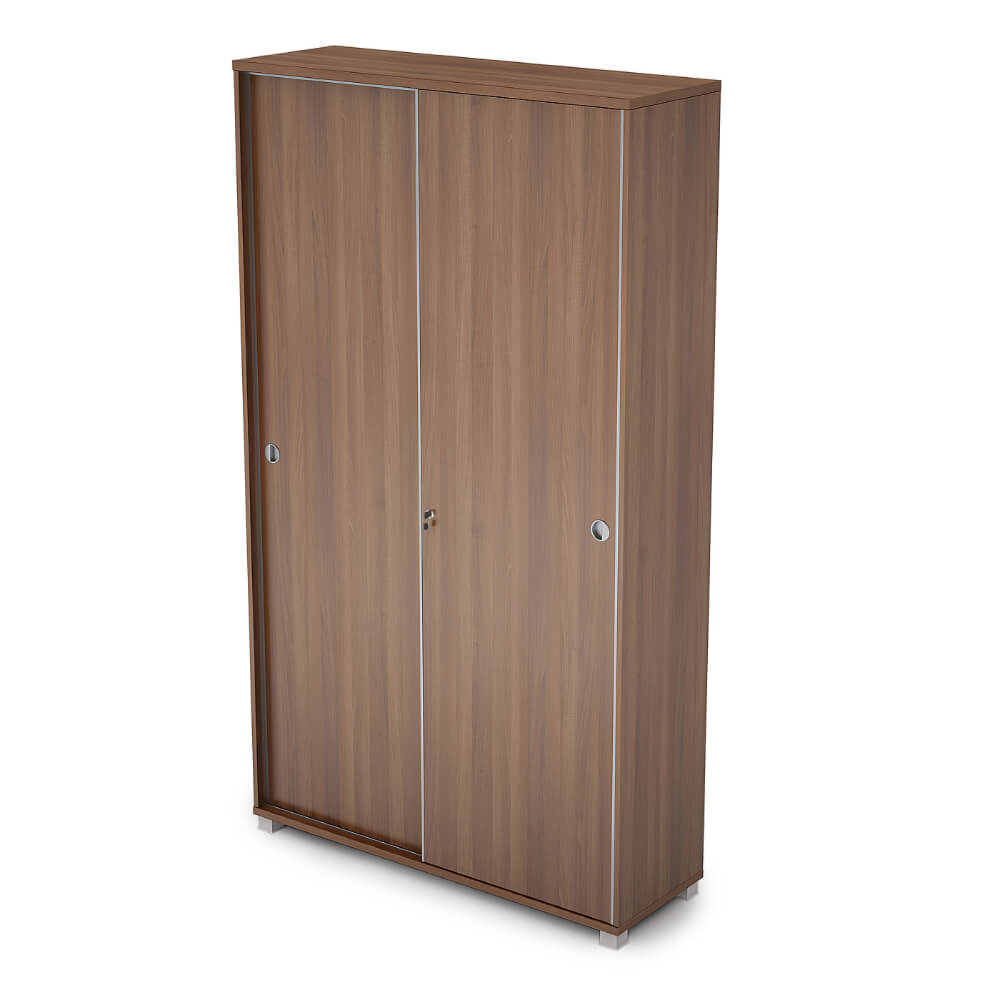 Шкаф-купе высокий с полками 5 ур. с/з 1200x400x2116 (Шамони Тёмный, 1200x400x2116, с замком)