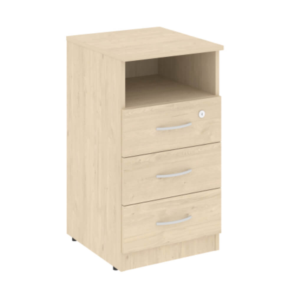 Тумба приставная 3 ящика (с замком) 407x450x750 (Бук Артизан, 407x450x750)