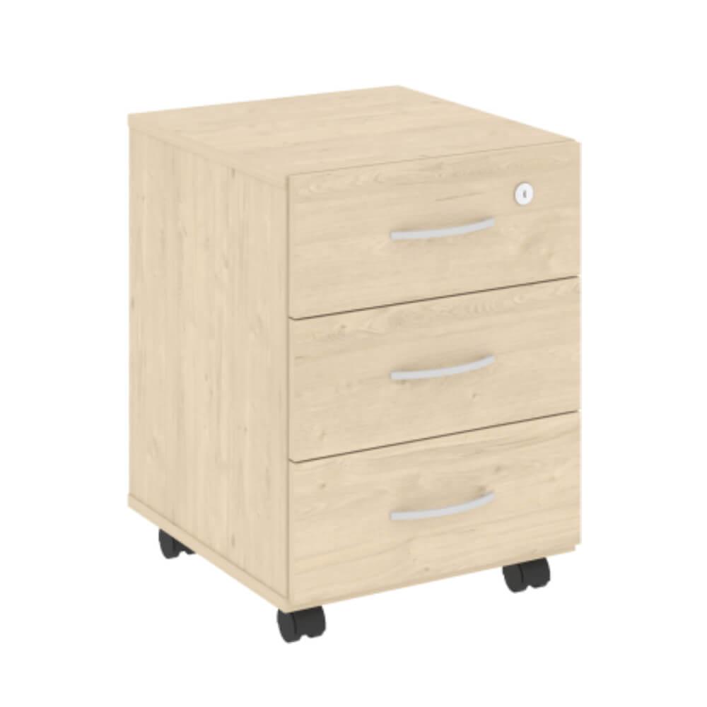 Тумба подкатная 3 ящика (с замком) 407x439x556 (Бук Артизан, 407x439x556)