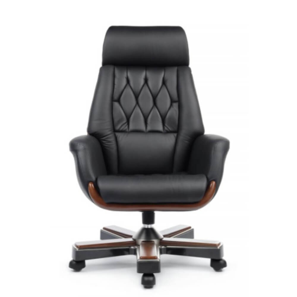 Кресло руководителя Байрон/Byron YS1505A 78x73x120-128 (Чёрный, 78x73x120-128, кожа/экокожа. Крестовина: сталь/пластик.)