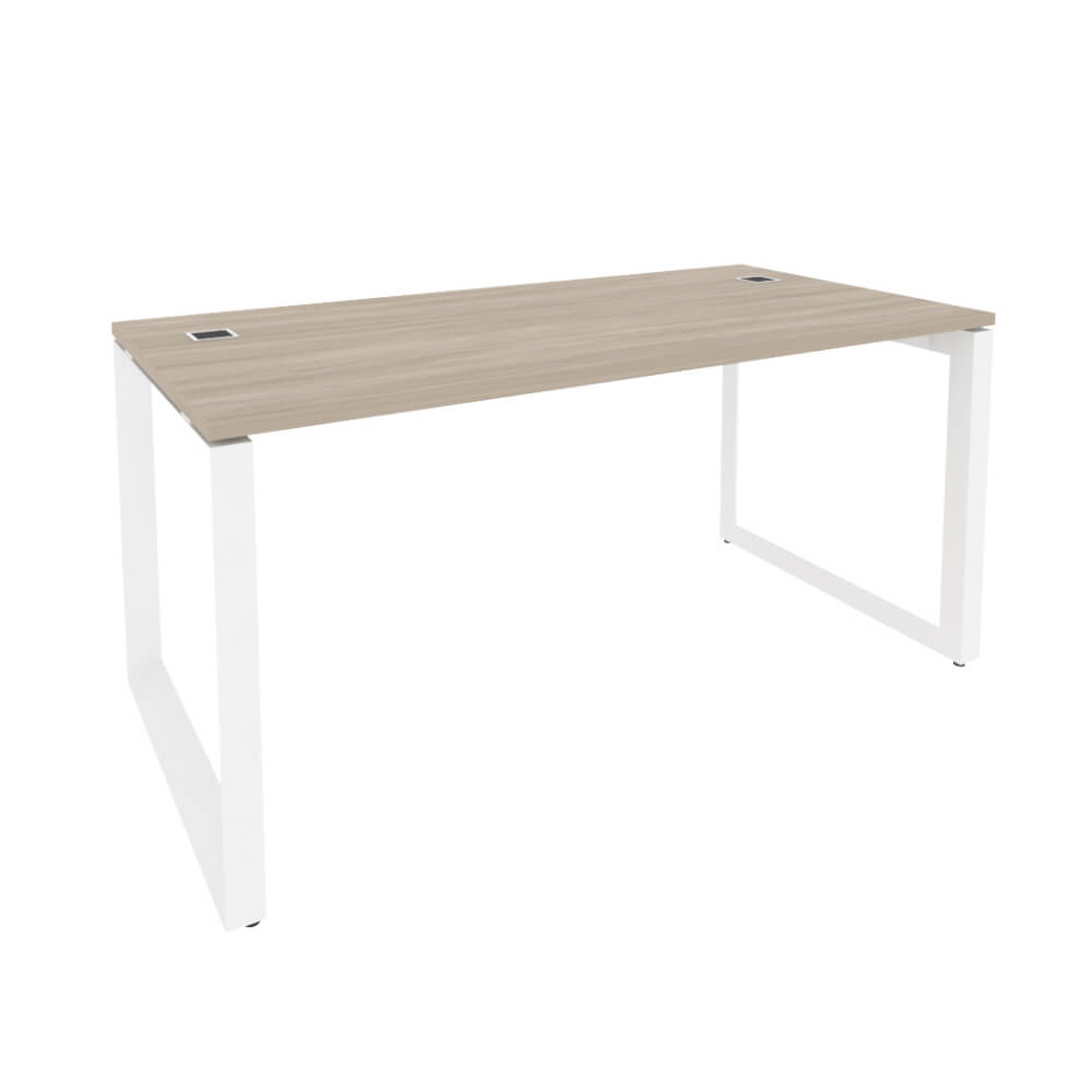 Стол руководителя на О-обр. м/к белый 1580x800x750 (Дуб Аттик, 1580x800x750)
