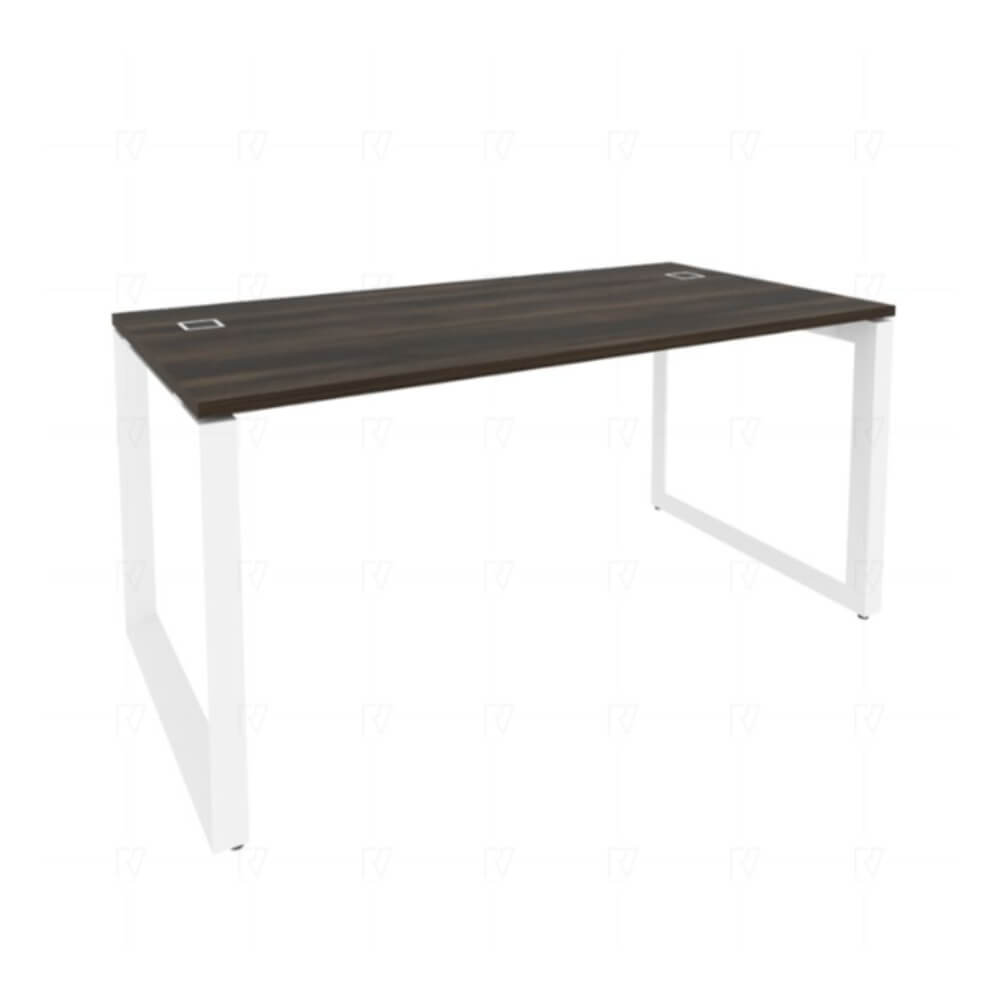 Стол руководителя на О-обр. м/к белый 1580x800x750 (Дуб Мали, 1580x800x750)