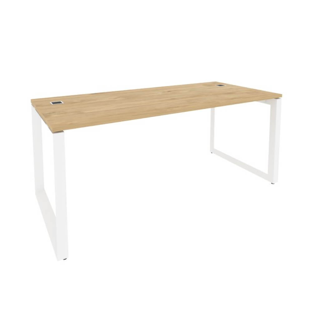 Стол руководителя на О-обр. м/к белый 1780x800x750 (Тиквуд Светлый, 1780x800x750)