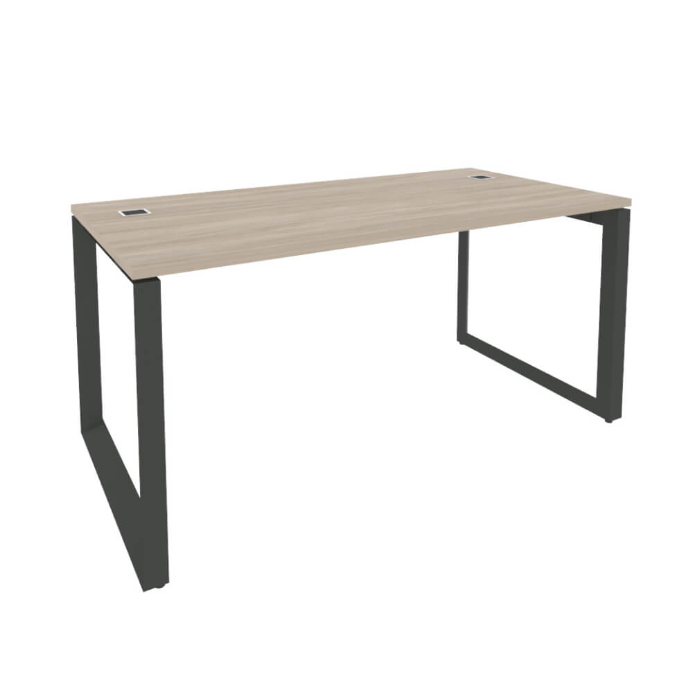Стол руководителя на О-обр. м/к антрацит 1580x800x750 (Дуб Аттик, 1580x800x750)