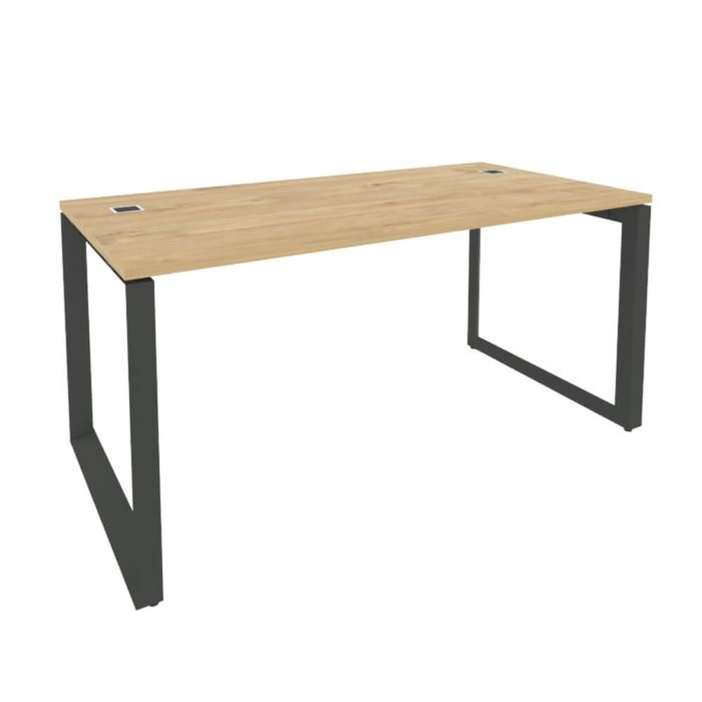 Стол руководителя на О-обр. м/к антрацит 1580x800x750 (Тиквуд Светлый, 1580x800x750)