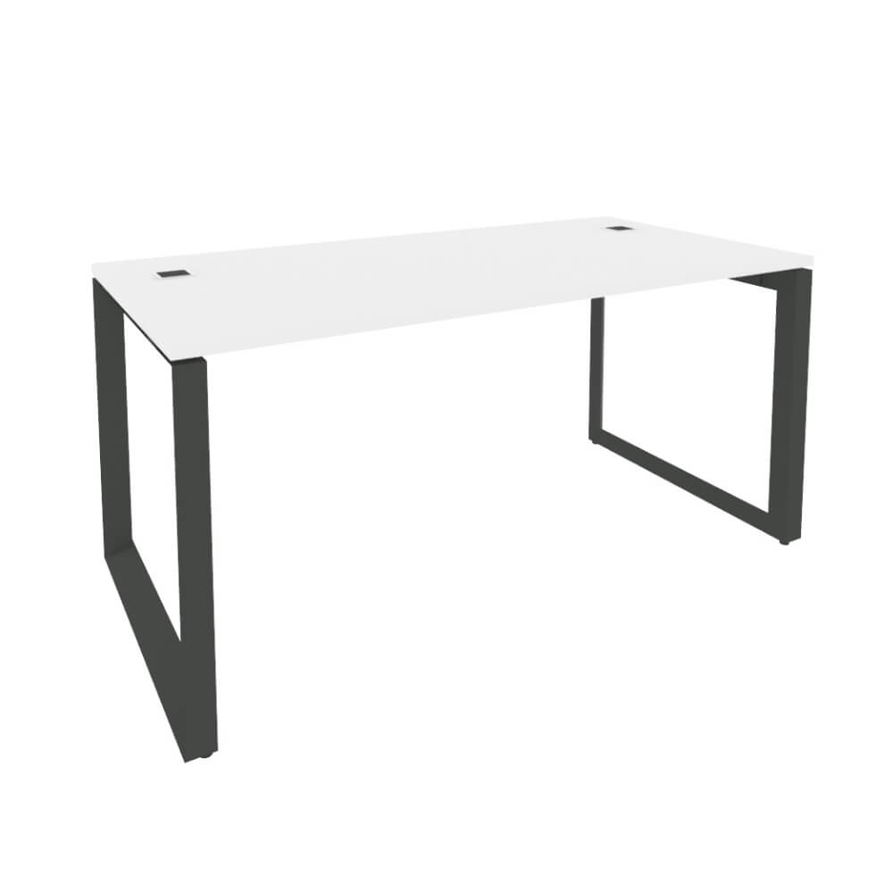 Стол руководителя на О-обр. м/к антрацит 1580x800x750 (Белый Бриллиант, 1580x800x750)