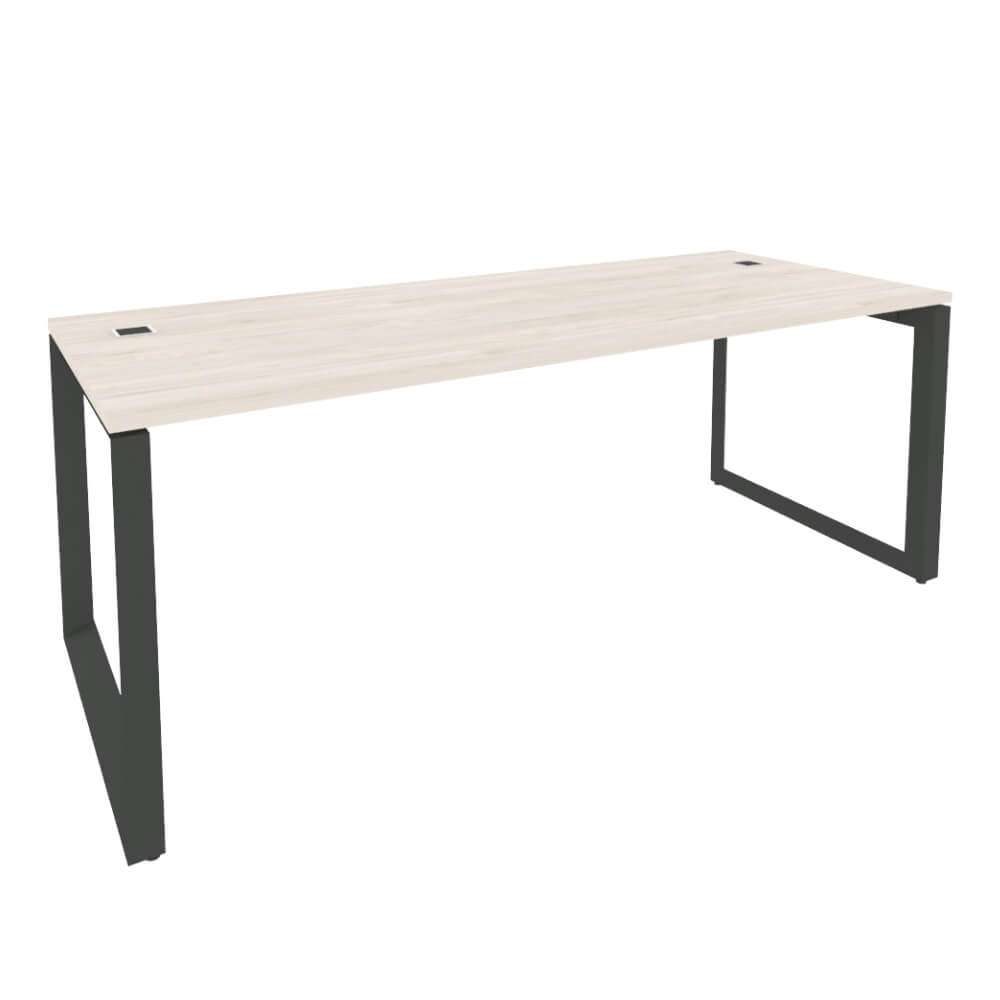 Стол руководителя на О-обр. м/к антрацит 1980x800x750 (Денвер Светлый, 1980x800x750)