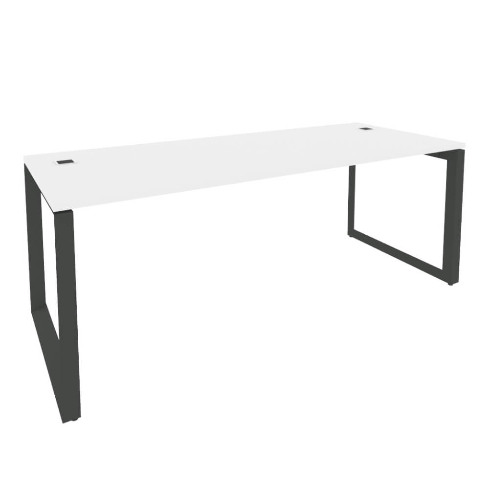 Стол руководителя на О-обр. м/к антрацит 1980x800x750 (Белый Бриллиант, 1980x800x750)