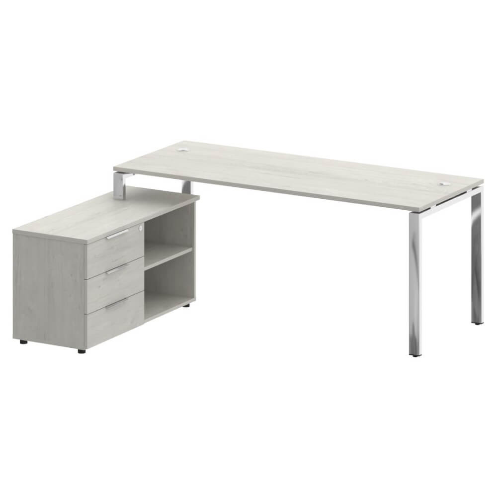 Стол руководителя с опорной тумбой Левый 1900x1520x750 (Дуб Наварра, 1900x1520x750)