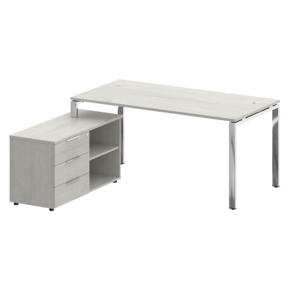 Стол руководителя с опорной тумбой Левый 1700x1620x750 (Дуб Наварра, 1700x1620x750)