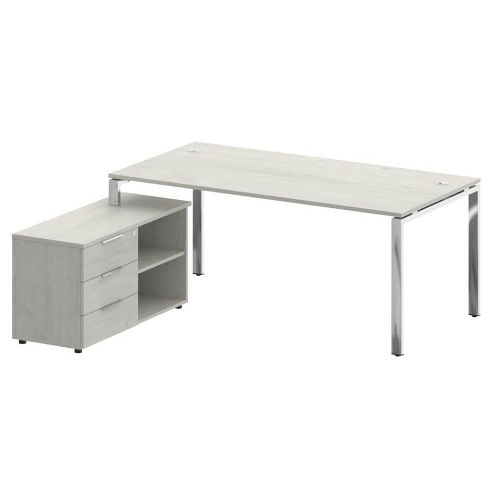 Стол руководителя с опорной тумбой Левый 1900x1720x750 (Дуб Наварра, 1900x1720x750)