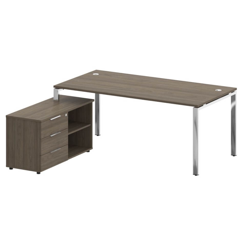 Стол руководителя с опорной тумбой Левый 1900x1720x750 (Вяз Благородный, 1900x1720x750)