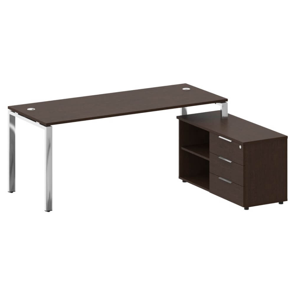 Стол руководителя с опорной тумбой Правый 1900x1520x750 (Венге Цаво, 1900x1520x750)