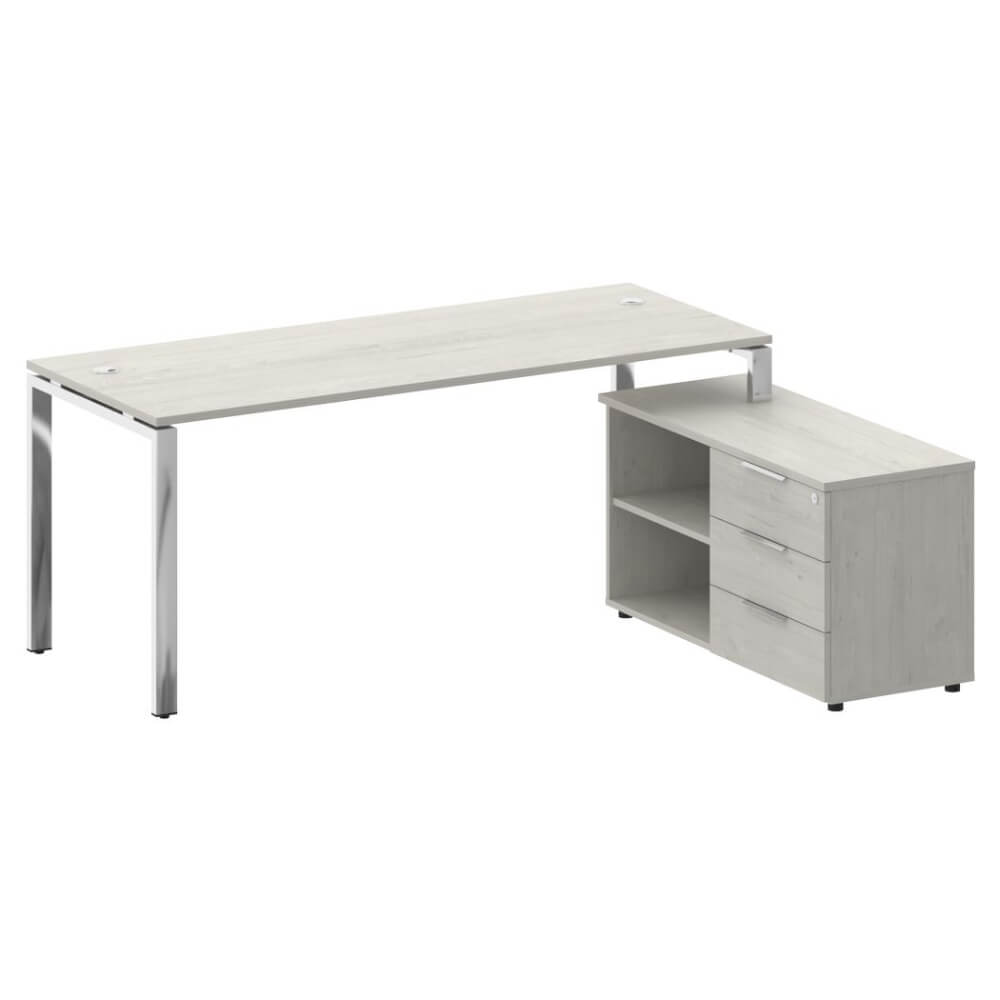 Стол руководителя с опорной тумбой Правый 1900x1520x750 (Дуб Наварра, 1900x1520x750)