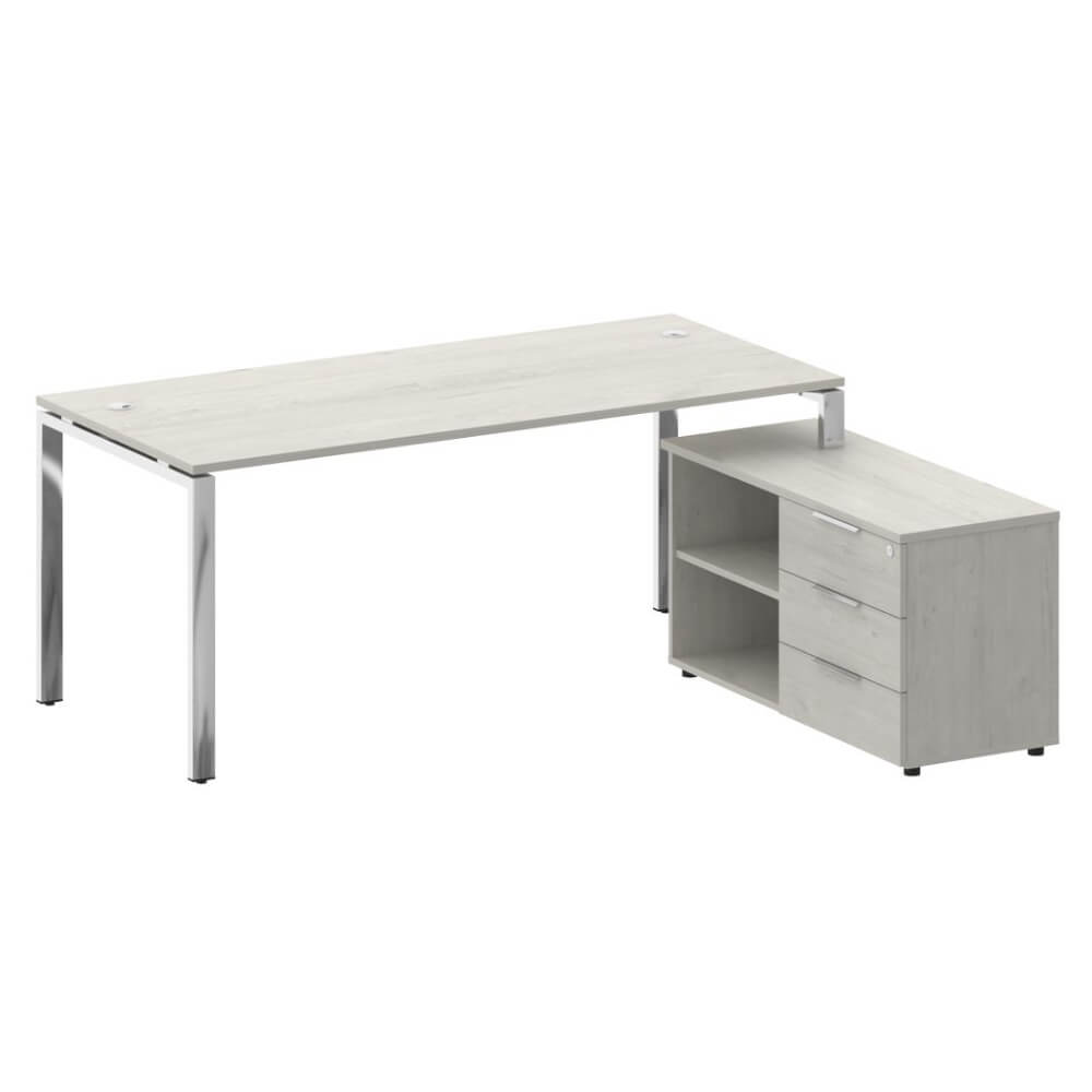 Стол руководителя с опорной тумбой Правый 1900x1620x750 (Дуб Наварра, 1900x1620x750)