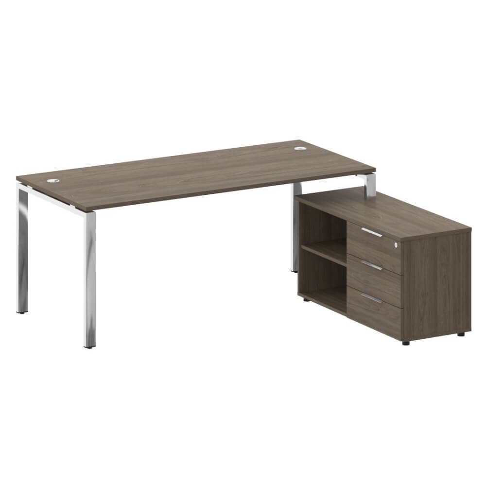 Стол руководителя с опорной тумбой Правый 1900x1620x750 (Вяз Благородный, 1900x1620x750)