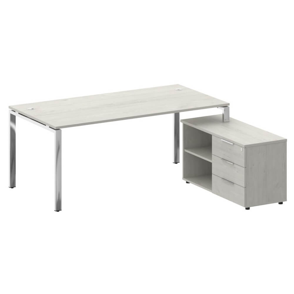 Стол руководителя с опорной тумбой Правый 1900x1720x750 (Дуб Наварра, 1900x1720x750)