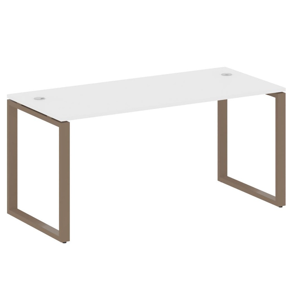 Стол письменный 1600x720x750 на О-образном м/к (Белый/капучино, 1600x720x750)