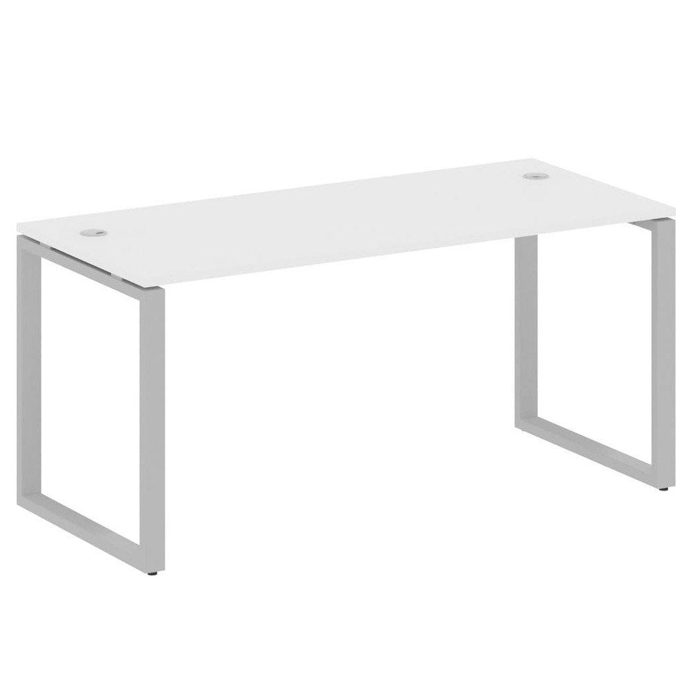 Стол письменный 1600x720x750 на О-образном м/к (Белый/серый, 1600x720x750)