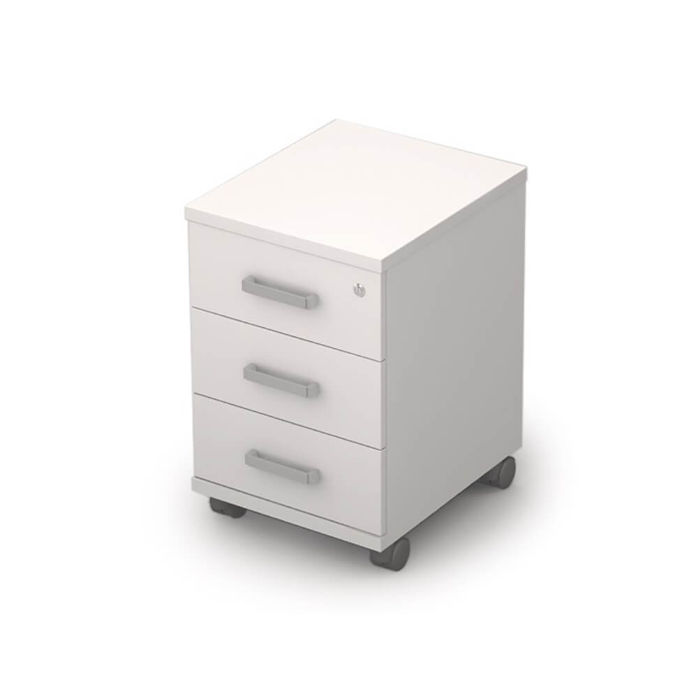 Тумба выкатная 3 ящ. усиленная с/з 394x454x598 (Белый, 394x454x598)