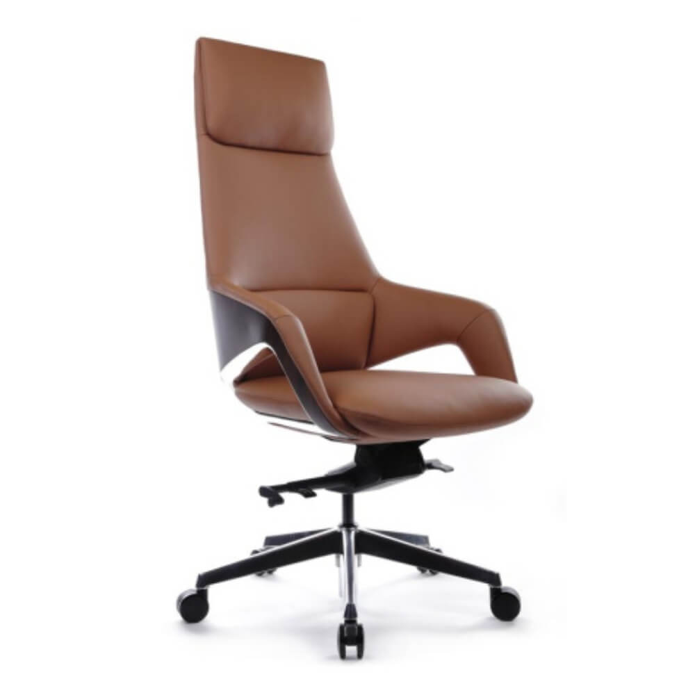 Кресло Аура/Aura FK005-A 68x68x122-128 (Светло-Коричневый, 68x68x122-128, натуральная кожа)