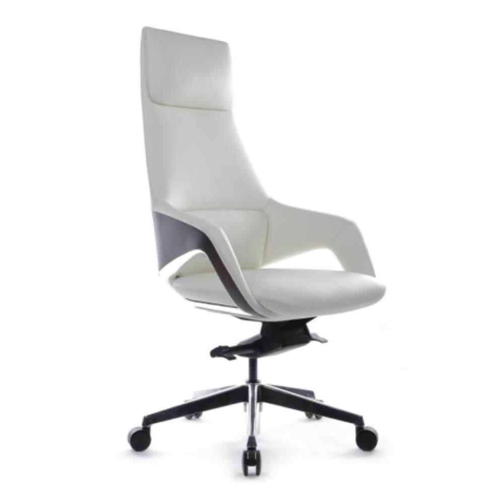 Кресло Аура/Aura FK005-A 68x68x122-128 (Белый, 68x68x122-128, натуральная кожа.)