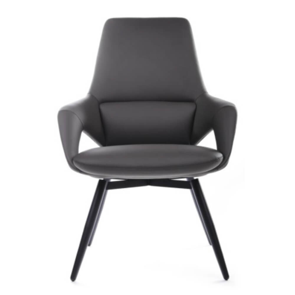Кресло Аура/Aura-ST FK005-C 68x68x105 (Антрацит, 68x68x105, натуральная кожа.)