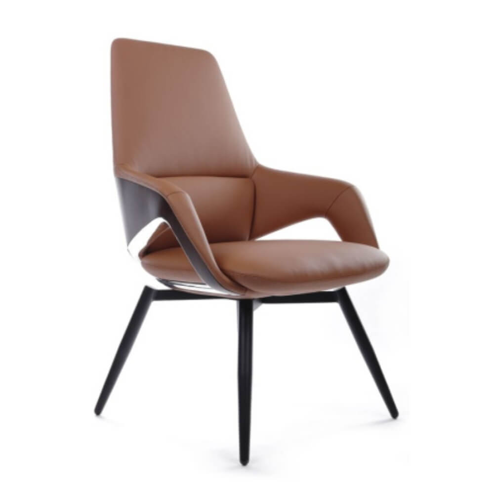Кресло Аура/Aura-ST FK005-C 68x68x105 (Светло-Коричневый, 68x68x105, натуральная кожа.)