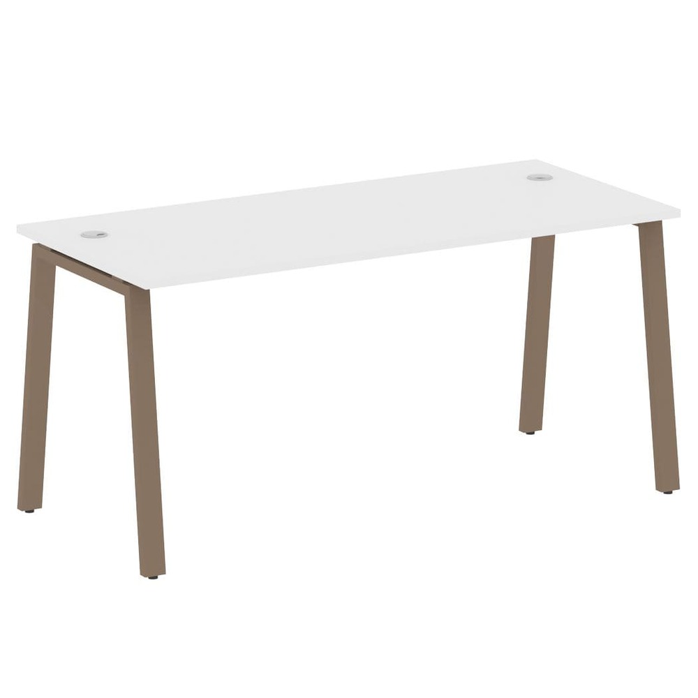 Стол письменный 1600x720x750 на А-образном м/к (Белый/капучино, 1600x720x750)