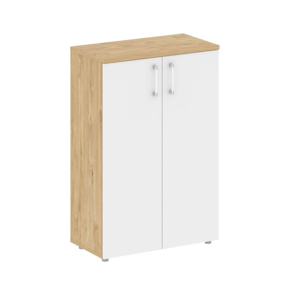 Шкаф средний широкий с глухими дверьми 800x420x1207 (Тиквуд Светлый/Белый Бриллиант, 800x420x1207)