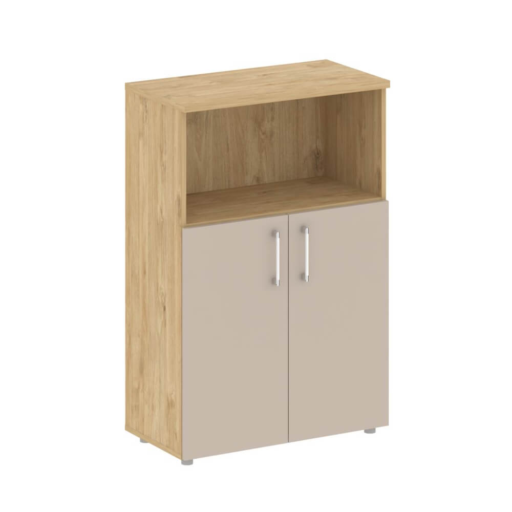 Шкаф средний широкий низкие двери 800x420x1207 (Тиквуд Светлый/Капучино, 800x420x1207)