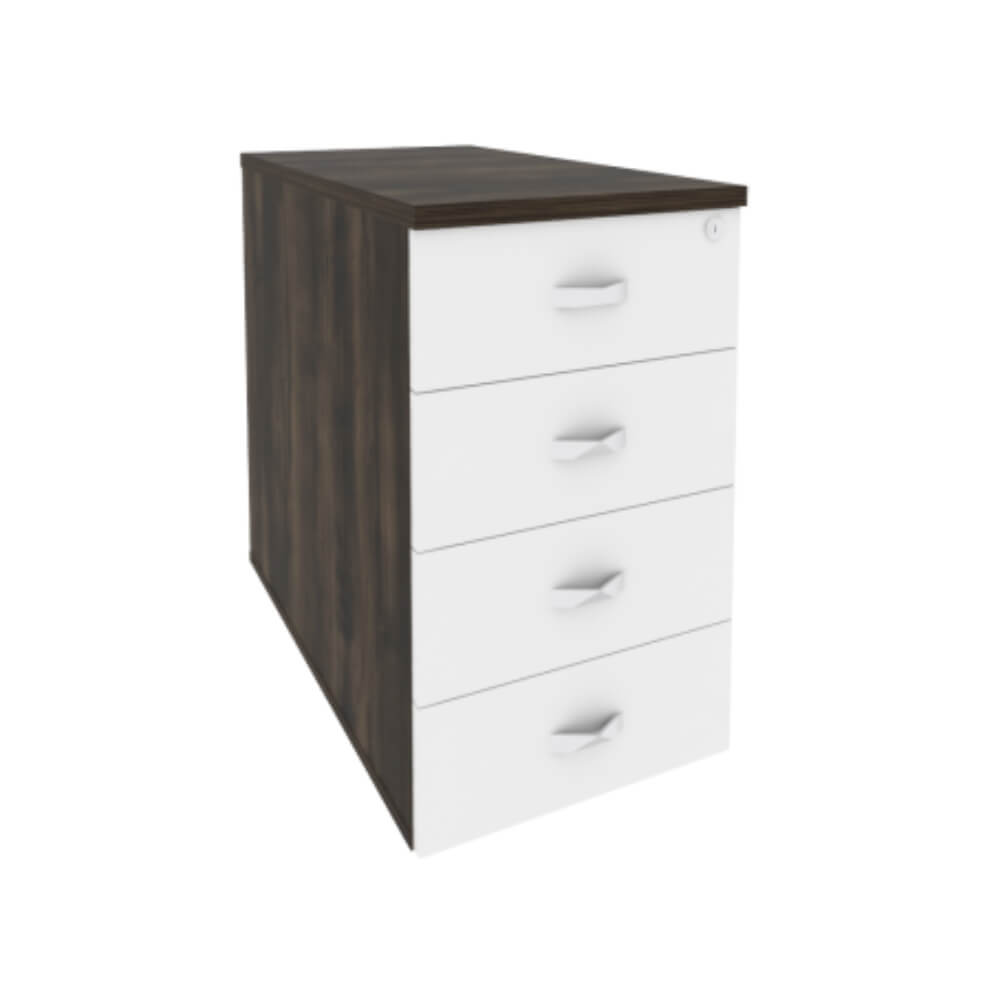 Тумба приставная/опорная 4 ящ. 432x800x750 (Дуб Мали/Белый Бриллиант, 432x800x750)