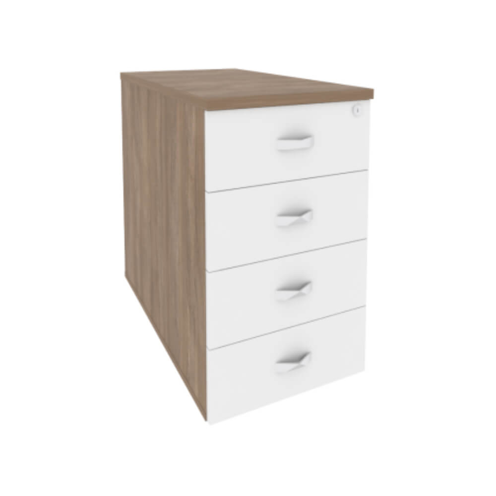 Тумба приставная/опорная 4 ящ. 432x800x750 (Дуб Аризона/Белый Бриллиант, 432x800x750)