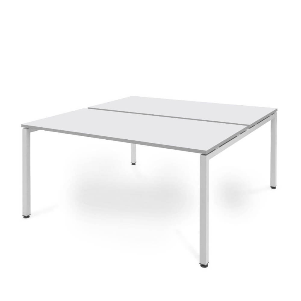 Бенч-система на 2 рабочих места 1180x1390x750 (Белый/белый, 1180x1390x750)