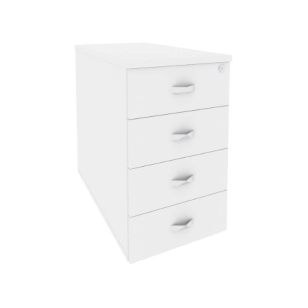 Тумба приставная/опорная 4 ящ. 432x800x750 (Белый Бриллиант, 432x800x750)