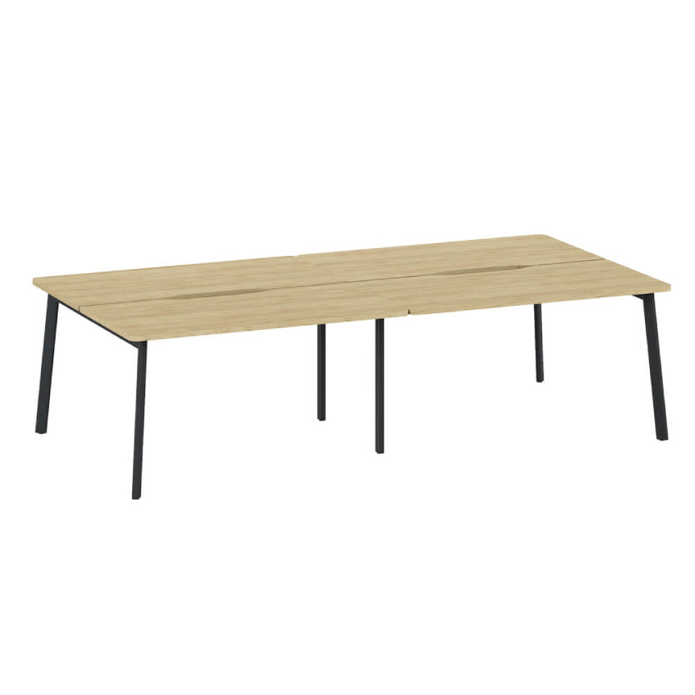 Бенч-система на 4 рабочих места 2760x1410x750 (Гикори/Графит, 2760x1410x750)