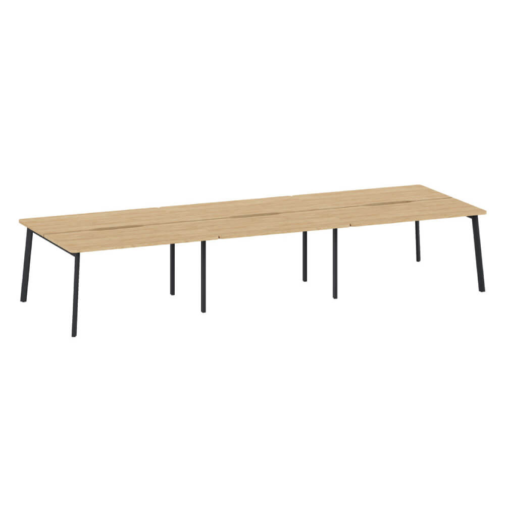 Бенч-система на 6 рабочих мест 4140x1410x750 (Гикори/Графит, 4140x1410x750)