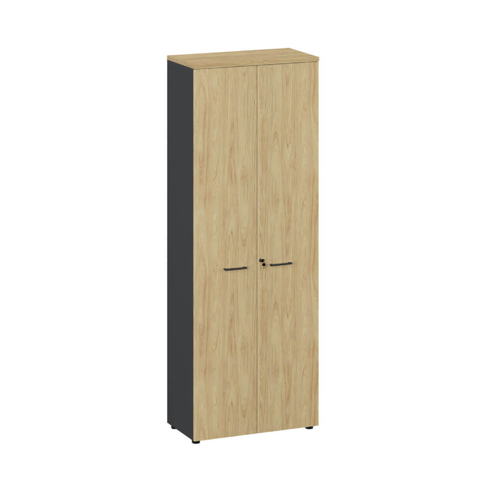 Гардероб для одежды 800x420x2210 (Гикори/Графит/чёрные ручки, 800x420x2210)