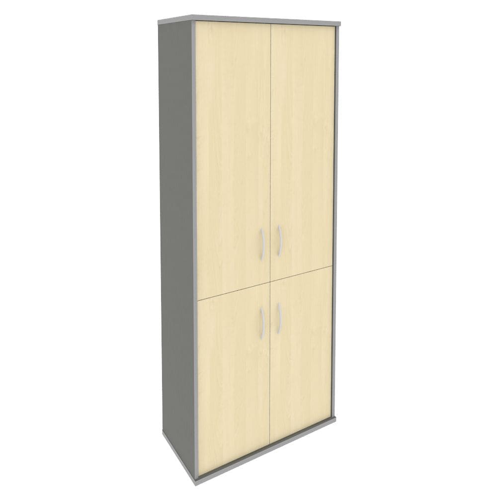 Шкаф комбинированный (2 низкие двери, 2 средние двери) 770x365x1980 (Клён Металлик, 770x365x1980)