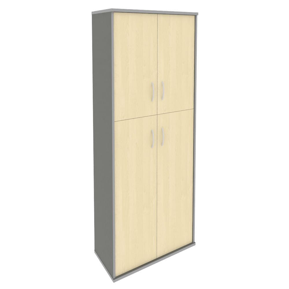 Шкаф комбинированный (2 средние двери, 2 низкие двери) 770x365x1980 (Клён Металлик, 770x365x1980)