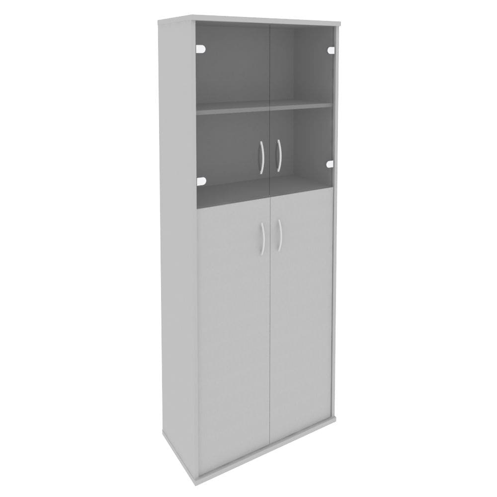 Шкаф комбинированный со стеклом 770x365x1980 (Серый, 770x365x1980)