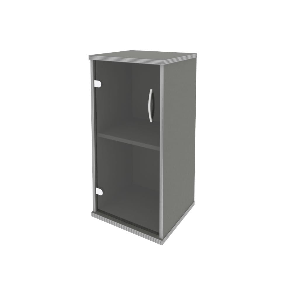 Шкаф-витрина узкий 2 ур. (левый) 404x365x828 (Клён Металлик, 404x365x828)