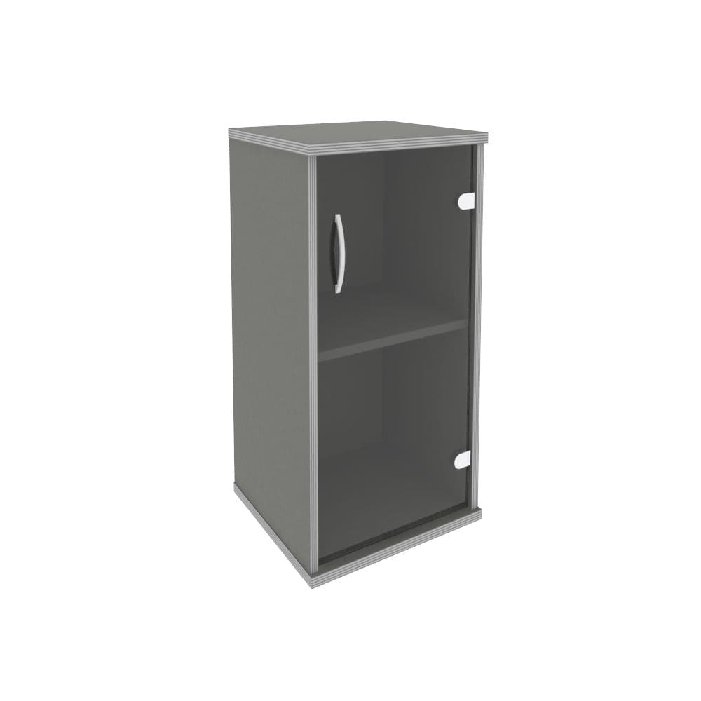 Шкаф-витрина узкий 2 ур. (правый) 404x365x828 (Клён Металлик, 404x365x828)