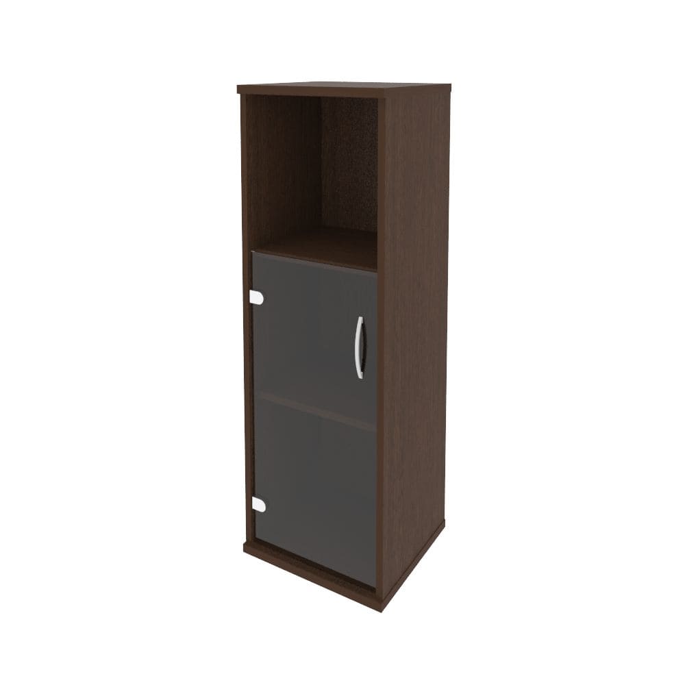 Шкаф-витрина узкий 3 ур. с нишей (левый) 404x365x1215 (Венге Цаво, 404x365x1215)