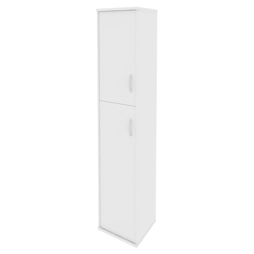 Шкаф узкий комбо Левый (1 средняя дверь, 1 низкая дверь) 404x365x1980 (Белый, 404x365x1980)