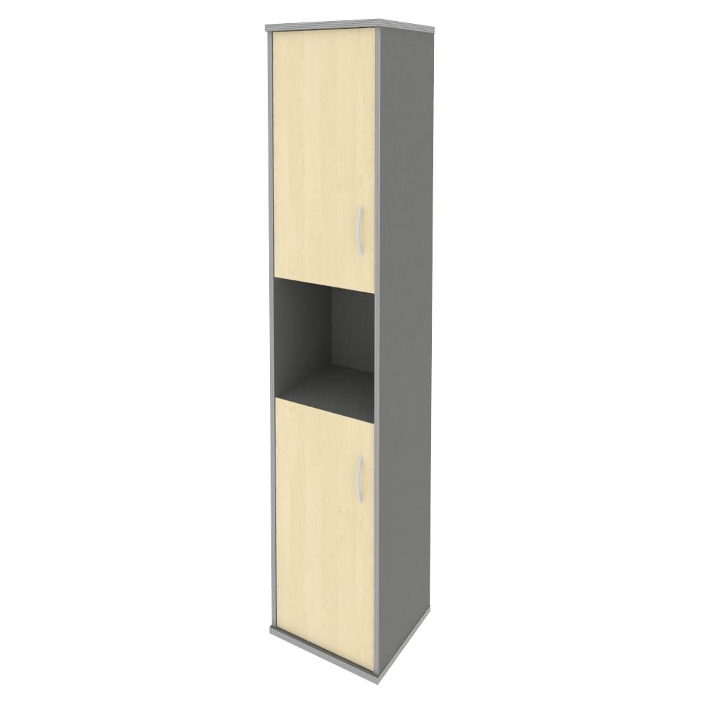 Шкаф узкий комбо с нишей Левый 404x365x1980 (Клён Металлик, 404x365x1980)