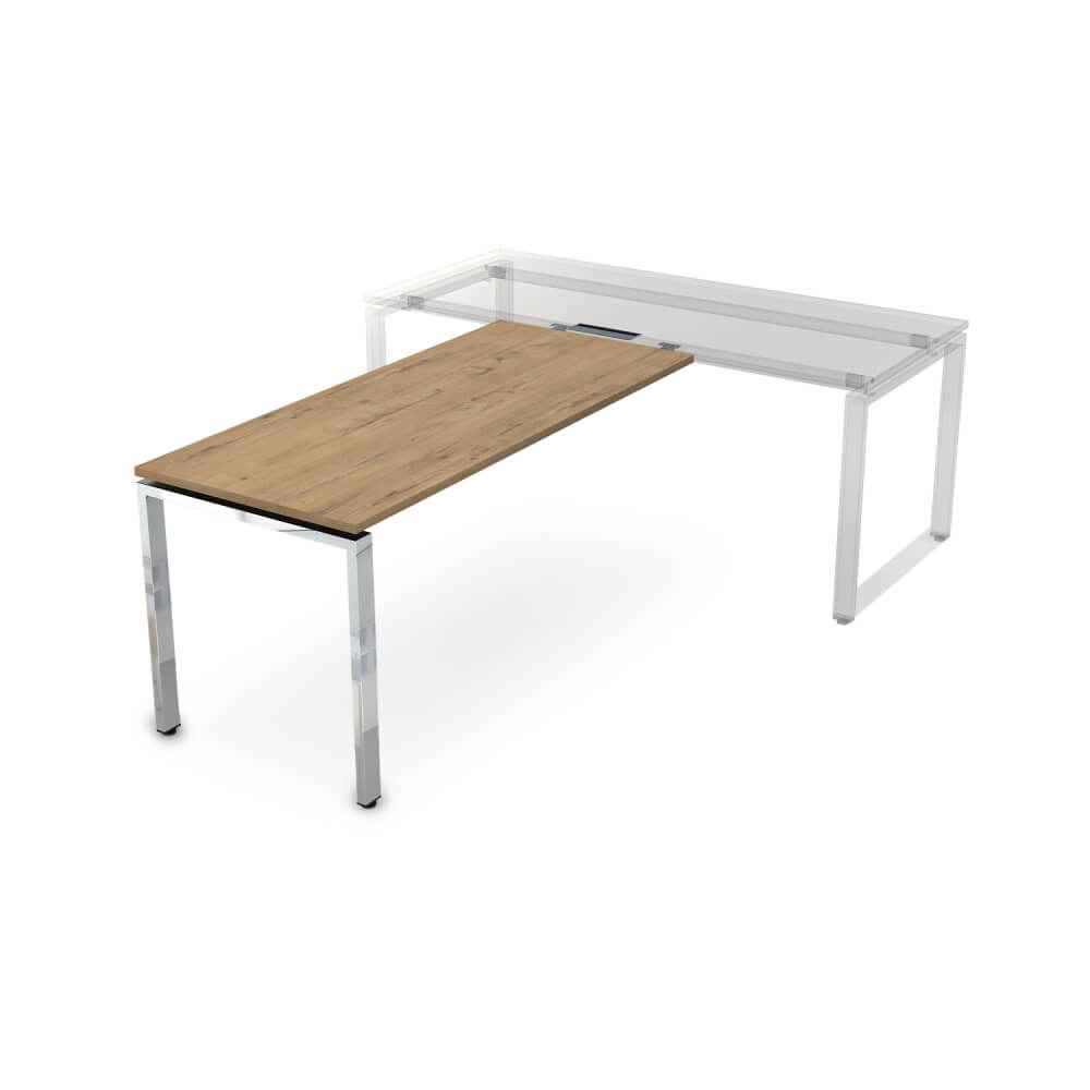 Брифинг-приставка на П-обр. м/к 1200x700x750 (Teakwood/металл глянец, 1200x700x750)