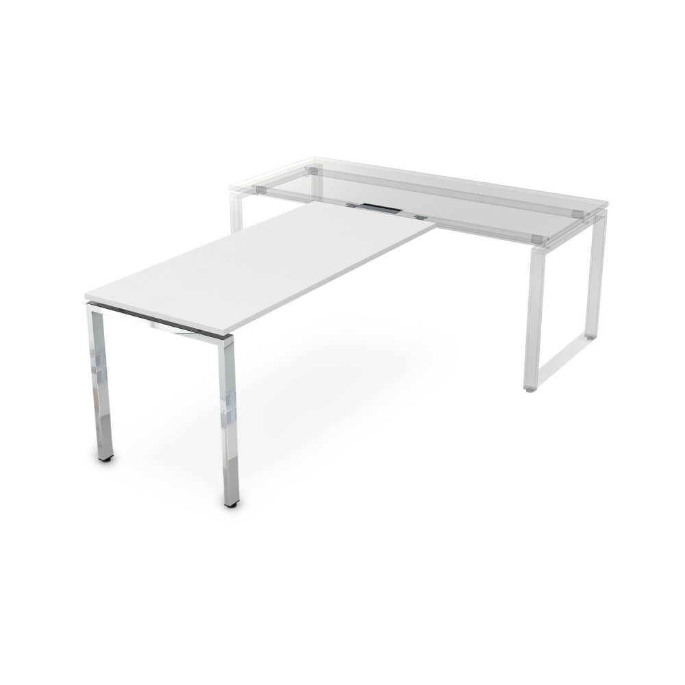 Брифинг-приставка на П-обр. м/к 1200x700x750 (Белый Премиум/металл глянец, 1200x700x750)