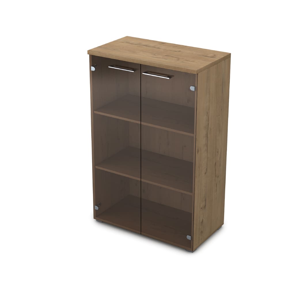 Шкаф-витрина средний 800x450x1245 бронза (Teakwood, 800x450x1245, тонированная бронза)