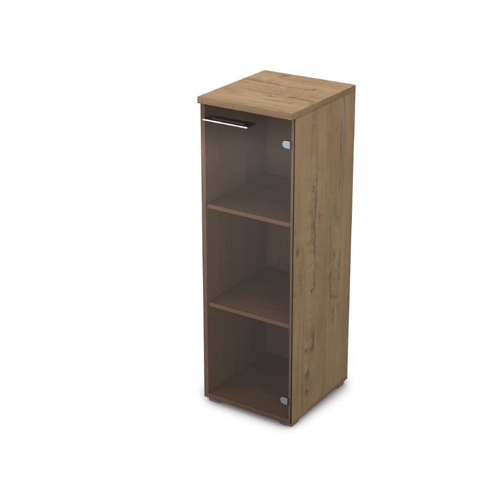 Пенал средний со стеклом 400x450x1245 бронза (Teakwood, 400x450x1245, тонированная бронза)